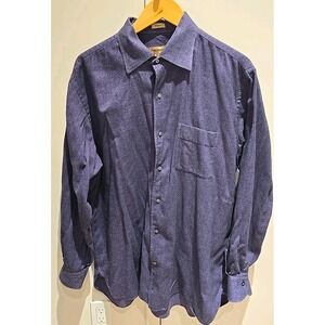 Paul Stuart Mens Cooper Long Sleeve Casual Button Down Shirt, XL, 100% Cotton.